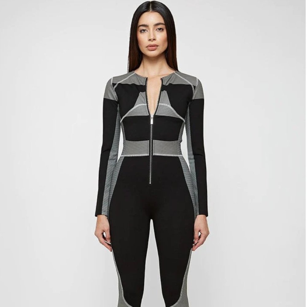 Maniere De Voir Technical Print Jumpsuit - Never Worn - US SIZE 4